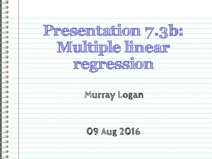 presentation 7 3b multiple linear regression