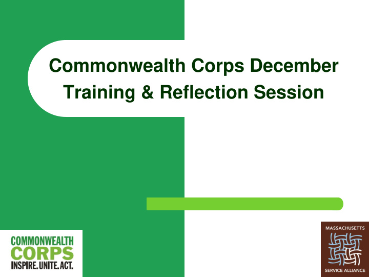 commonwealth corps december training reflection session