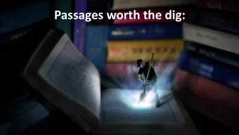 Passages worth the dig:  Passages worth the dig:  Picking a Pastor/Leader  How would  YOU