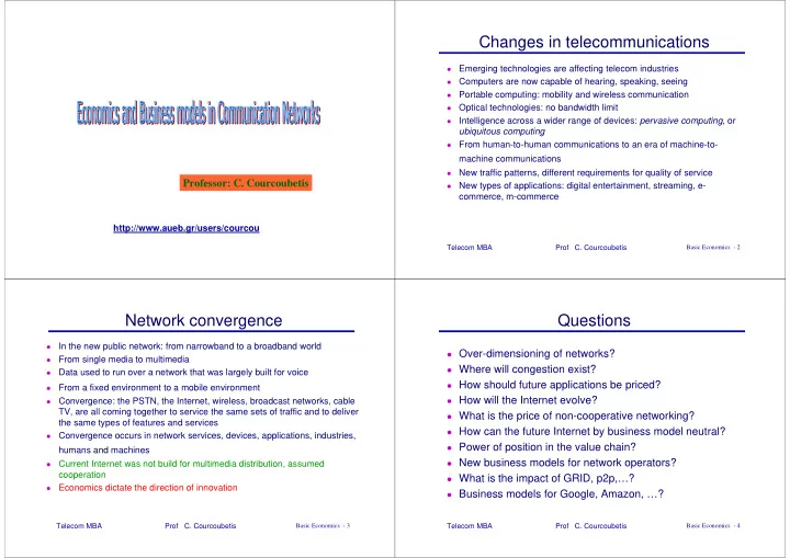 changes in telecommunications