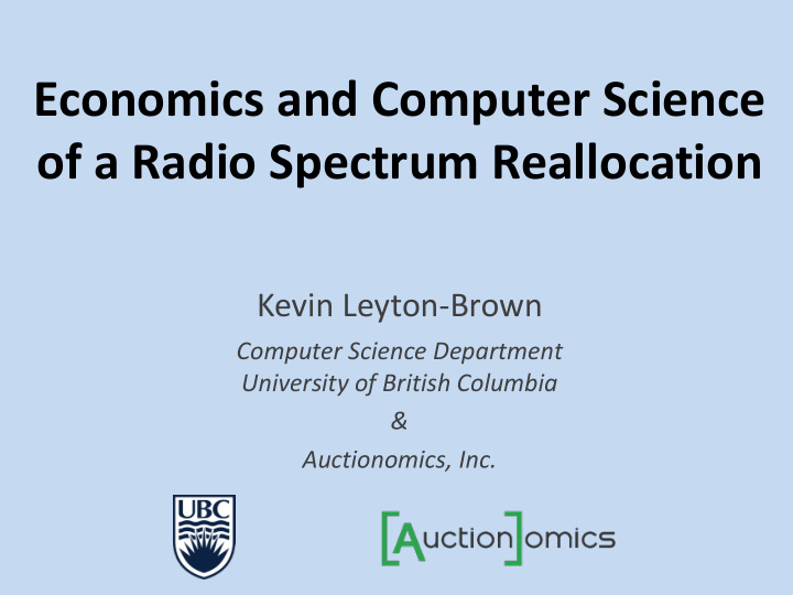 economics and computer science of a radio spectrum