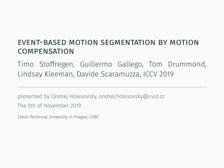 event based motion segmentation by motion compensation