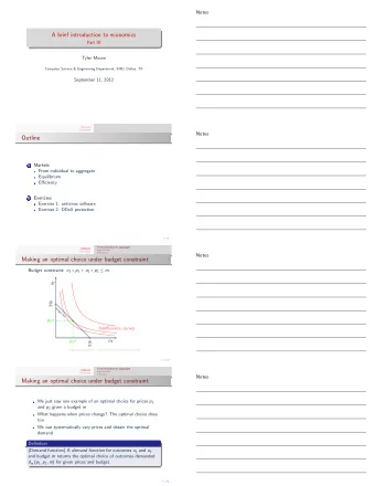 A brief introduction to economics  Part III  Tyler Moore  Computer Science &amp; Engineering