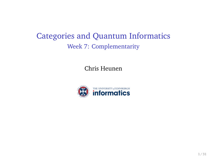 categories and quantum informatics