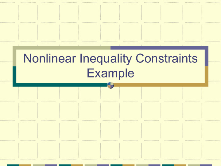 nonlinear inequality constraints example example