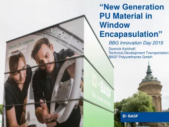 Window Encapasulation   BBG Innovation Day 2019  Dominik Kohlhoff,  Technical Development