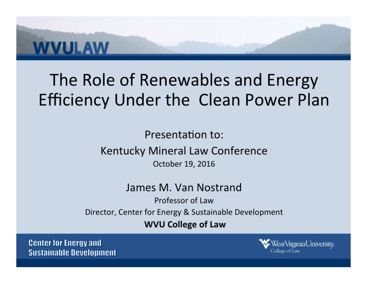the role of renewables and energy
