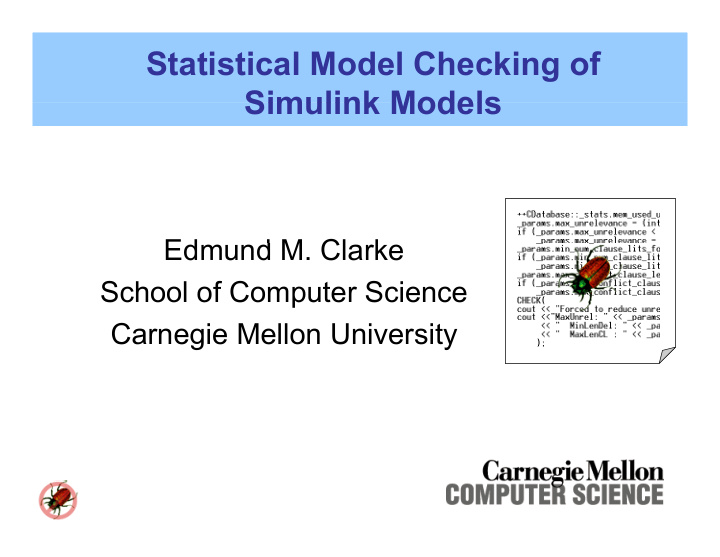 statistical model checking of simulink models simulink