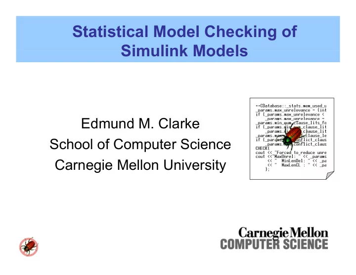 statistical model checking of simulink models simulink
