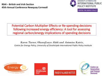 Potential  l Carb  arbon Mult  ltiplie  lier Effects or  or Re-spendin  ing deci  cisi  sions  fol