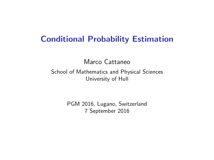 conditional probability estimation