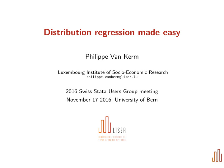 distribution regression made easy