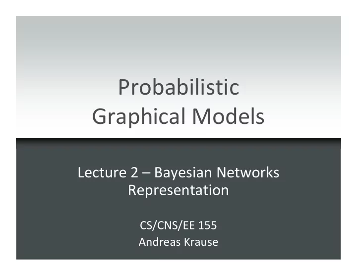 probabilistic graphical models