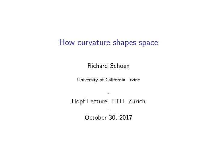 how curvature shapes space