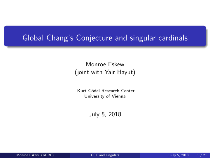 global chang s conjecture and singular cardinals