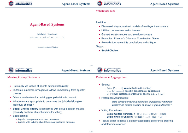 agent based systems