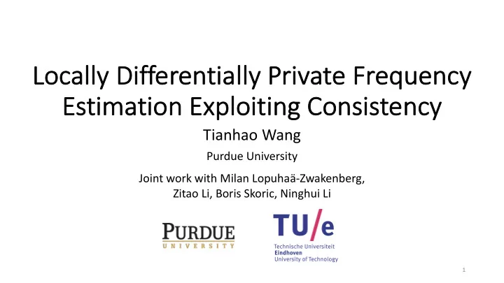 lo locally differentially private frequency es esti