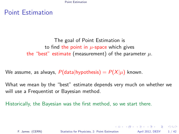 point estimation