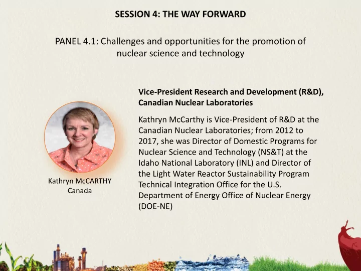 session 4 the way forward panel 4 1 challenges and