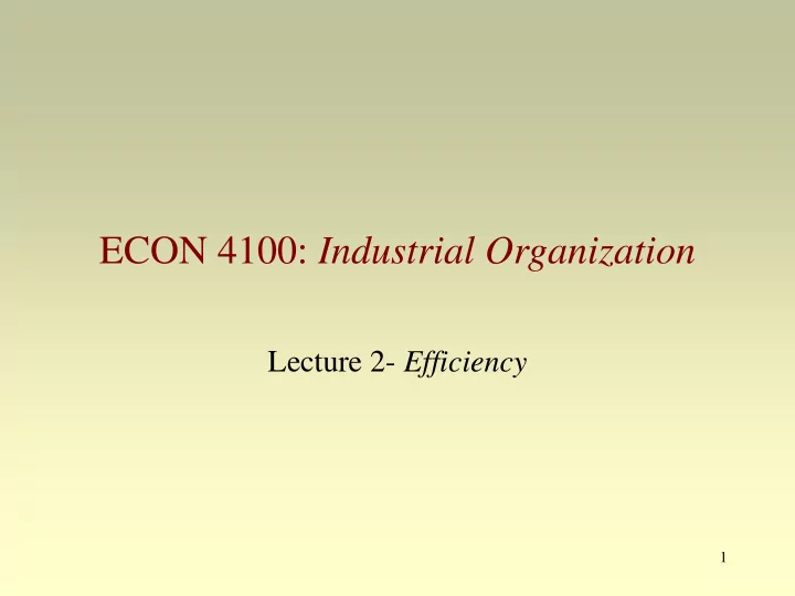 econ 4100 industrial organization
