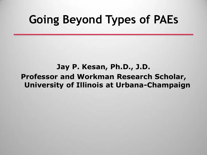 going beyond types of paes