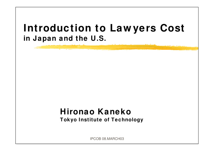 introduction to law yers cost