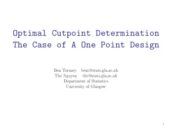 Optimal Cutpoint Determination  The Case of A One Point Design   rs