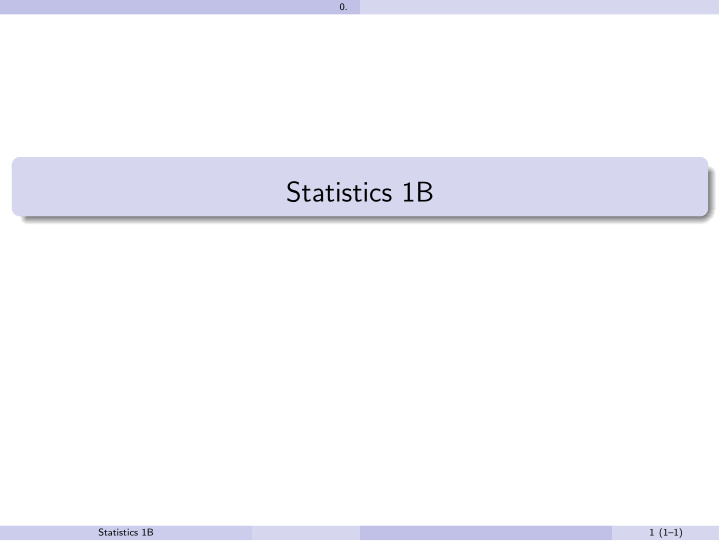 statistics 1b