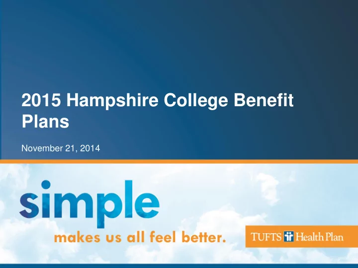 2015 hampshire college benefit plans