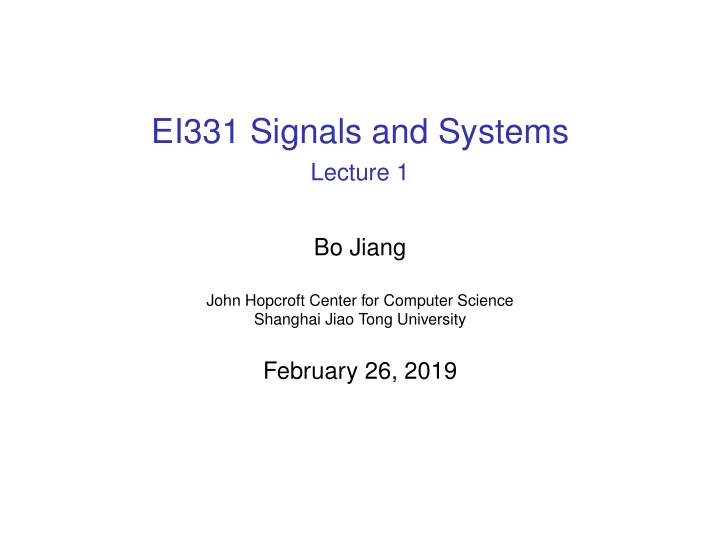 ei331 signals and systems