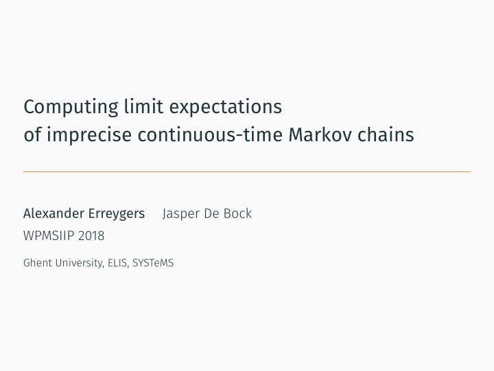 computing limit expectations of imprecise continuous time