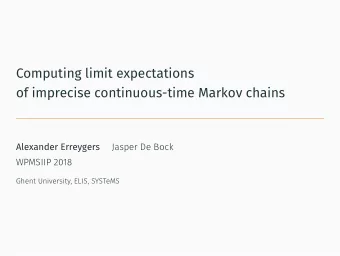 Computing limit expectations  of imprecise continuous-time Markov chains  Alexander Erreygers