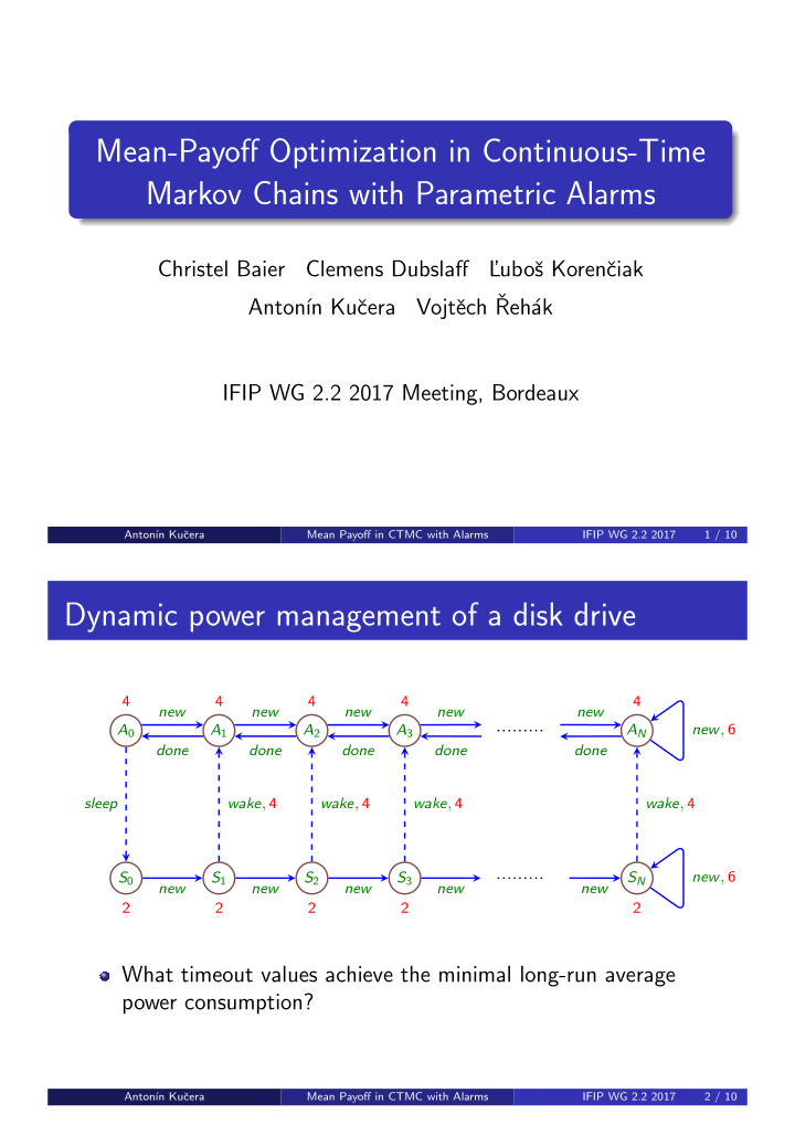 mean payoff optimization in continuous time markov chains