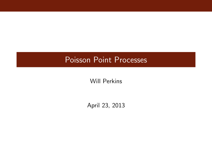 poisson point processes