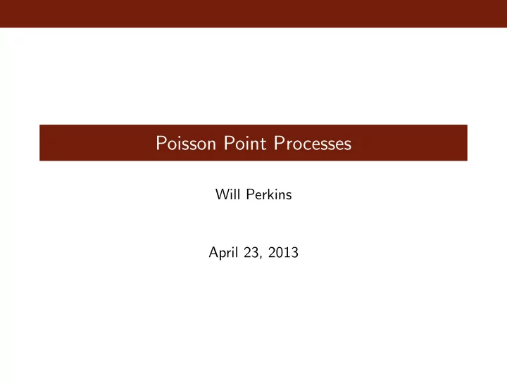 poisson point processes