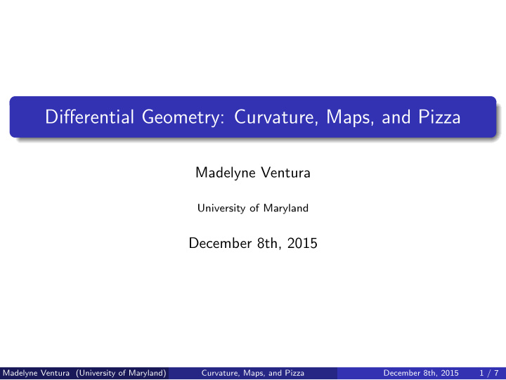 differential geometry curvature maps and pizza
