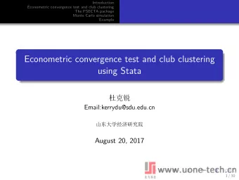 using Stata  Econometric convergence test and club clustering  .  .  Example  Monte Carlo