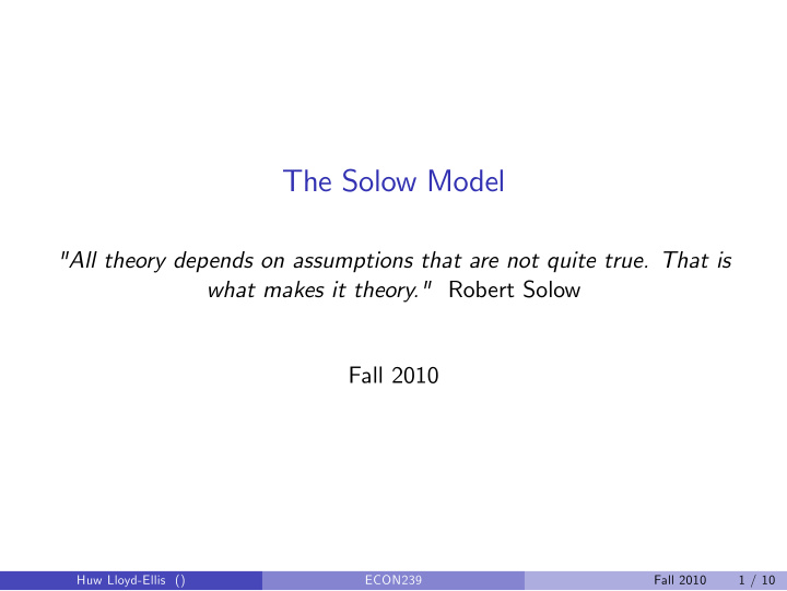 the solow model