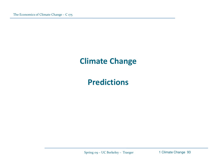 climate change predictions