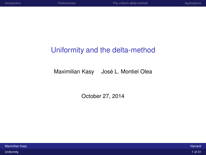 uniformity and the delta method