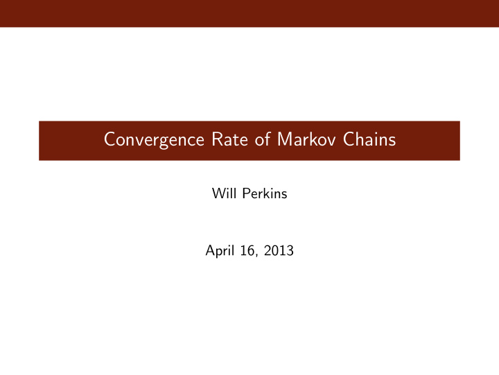 convergence rate of markov chains