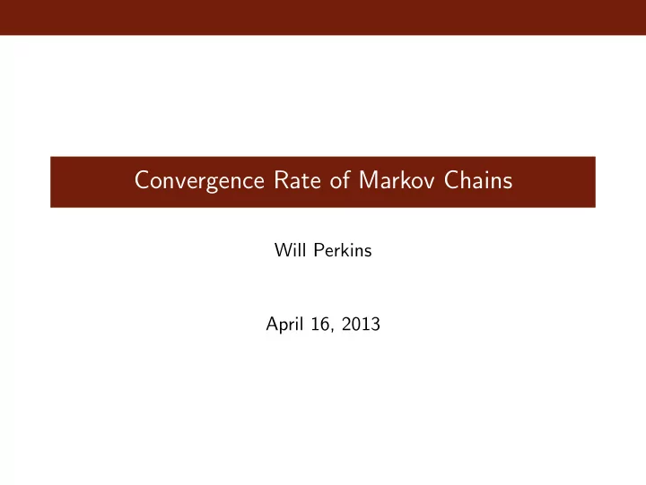 convergence rate of markov chains
