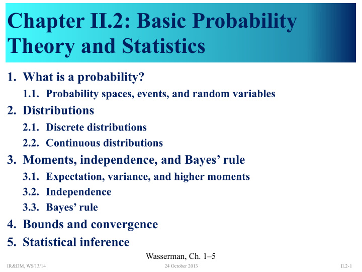 chapter ii 2 basic probability theory and statistics