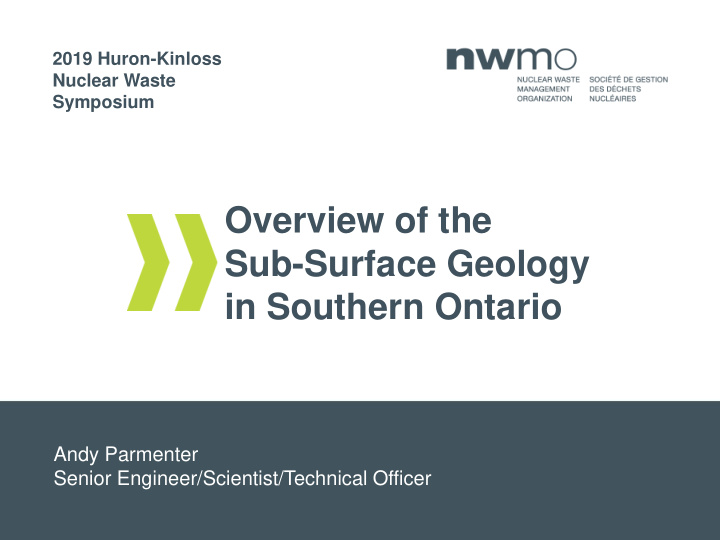 overview of the sub surface geology in southern ontario