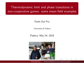 Thermodynamic limit and phase transitions in  non-cooperative games: some mean-field examples