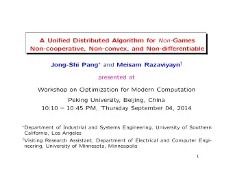 A Unified Distributed Algorithm for Non- Games  Non-cooperative, Non-convex, and Non-differentiable