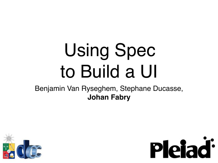 using spec to build a ui