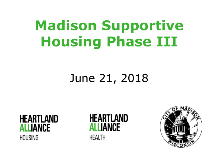 madison supportive housing phase iii