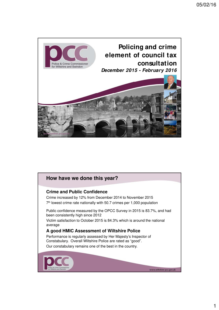 policing and crime element of council tax consultation