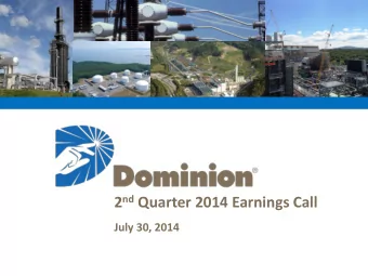 2 nd Quarter 2014 Earnings Call  July 30, 2014  Important Note to Investors  This presentation
